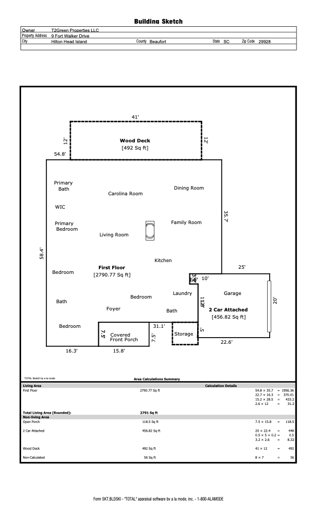 Floor plan — 9 Fort Walker Drive, Port Royal, SC