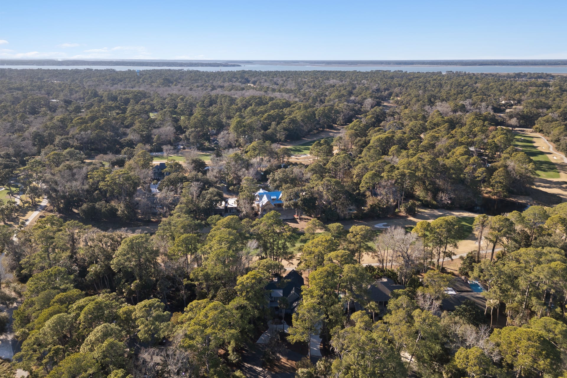Aerial view — 34 Tupelo Road, Sea Pines